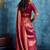 Magenta silk handloom zari weaving saree with blouse