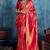 Dark pink silk handloom zari weaving saree with blouse