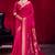 Rani pink satin linen silk handloom zari weaving saree with blouse