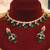 Zircon studded green stones choker necklace set