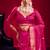 Rani pink satin linen silk handloom zari weaving saree with blouse
