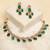 Zircon studded green stones choker necklace set
