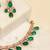 Zircon studded green stones choker necklace set