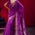Violet satin linen silk handloom zari weaving saree with blouse