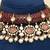Gold plated kundan red stones necklace set