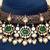Gold plated kundan purple stones choker necklace set