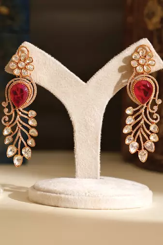 Zircon red stones danglers