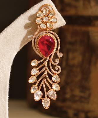 Zircon red stones danglers 2