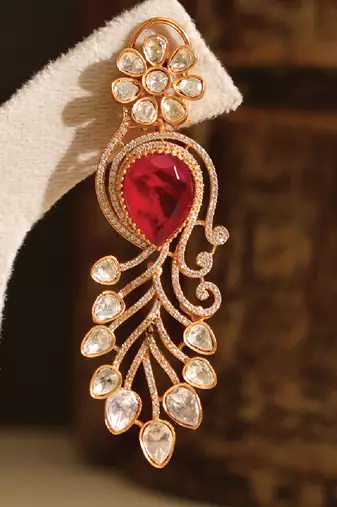 Zircon red stones danglers