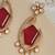 Gold plated kundan red stones earrings