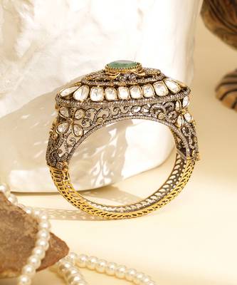 Zircon mint green stone royal kada 1