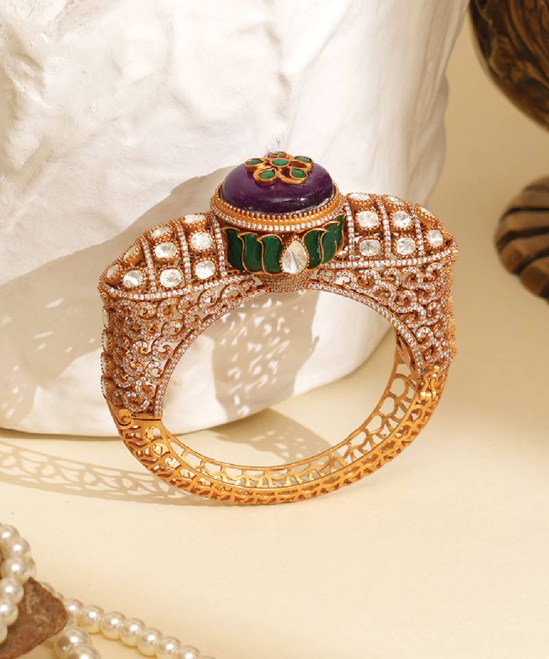 Zircon purple stone royal kada