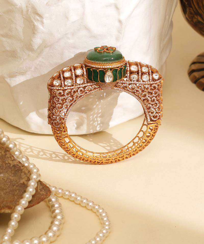 Zircon green stone royal kada