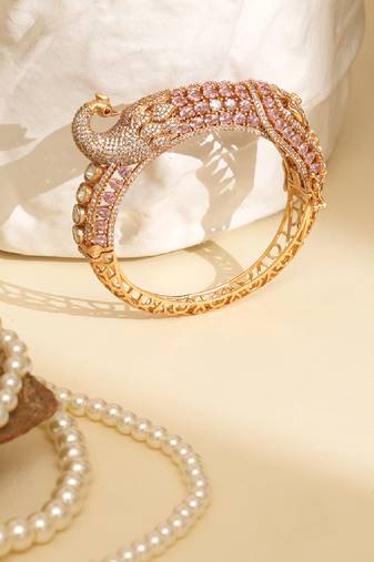 Zircon pink stone royal kada