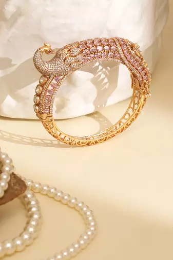 Zircon pink stone royal kada