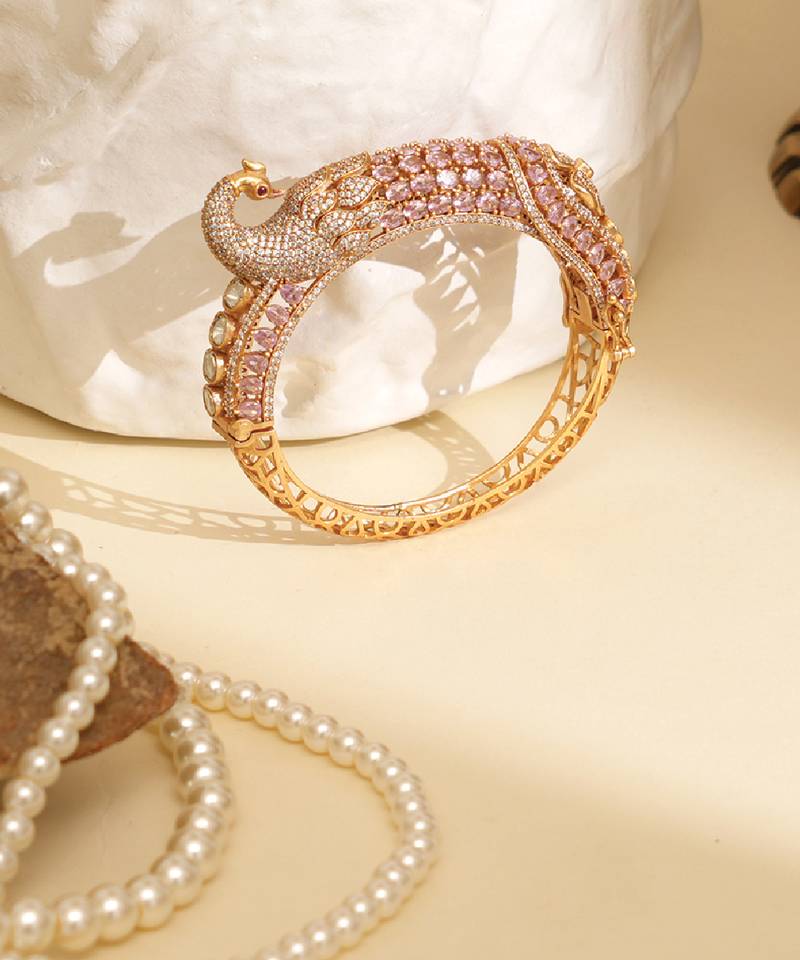Zircon pink stone royal kada
