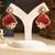 Gold plated red stones earrings
