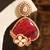 Gold plated red stones earrings