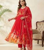 Womens new fancy fox georgette heavy quality fabricwith handwork gown set