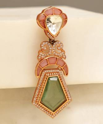 Gold plated multicolor stones earrings 2