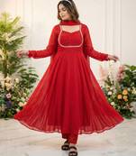 Womens fancy fox georgette heavy quality fabric with handwork gown set
