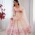 Womens new organza soft taby silk heavy quality fabric with digital print gown set