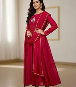 womens new simply wear pure mul viscos chanderi cotton gown set