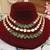 Gold plated kundan green stones multi layered necklace set