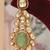Gold plated kundan green stones multi layered necklace set