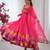 Womens new organza soft taby silk heavy quality fabric with digital print gown set