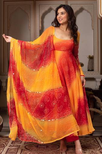 Womens new trending  festival marriage season party wear look gown set