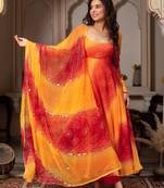 Womens new trending  festival marriage season party wear look gown set