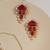 Gold plated red stones earrings