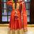Womens new fancy silk  heavy quality fabric with handwork gown set