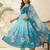 Womens new fancy silk  heavy quality fabric with handwork gown set