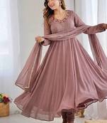 Womens fancy fox georgette heavy quality fabric with handwork gown set