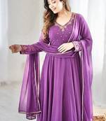 Womens fancy fox georgette heavy quality fabric with handwork gown set