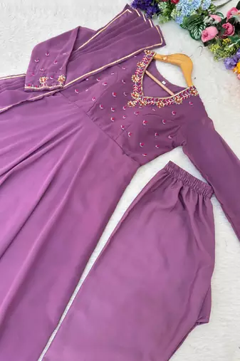 Womens fancy fox georgette heavy quality fabric with handwork gown set