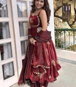 Womens best heavy quality fabric with met sequence embroidery zari work gown set
