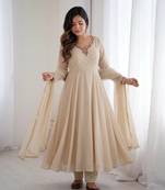 Womens fancy fox georgette heavy quality fabric with handwork gown set