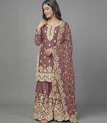 Womens pure gmy silk with heavy embroidery sequence work kurta set