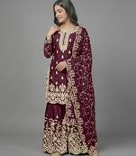 Womens pure gmy silk with heavy embroidery sequence work kurta set