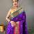 Purple paithani saree with unstitched blouse piece