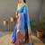 Sky blue paithani saree with unstitched blouse piece