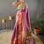 Peach paithani saree with unstitched blouse piece