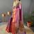 Peach paithani saree with unstitched blouse piece