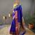 Blue paithani saree with unstitched blouse piece