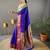 Blue paithani saree with unstitched blouse piece