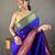 Blue paithani saree with unstitched blouse piece