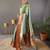 Light olive paithani saree with unstitched blouse piece